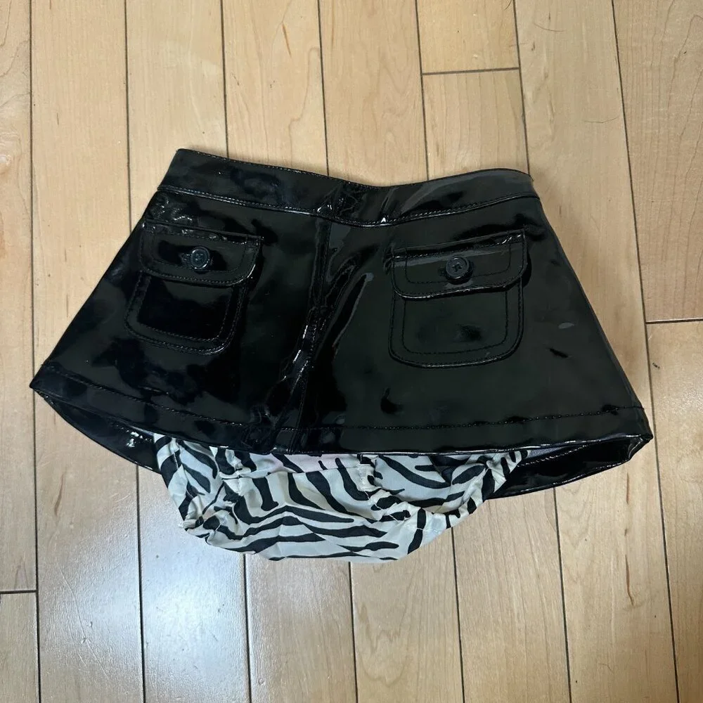 NWT GYMBOREE Patent Leather Zebra Print Skirt w Diaper Cover Bloomers Size 12-18